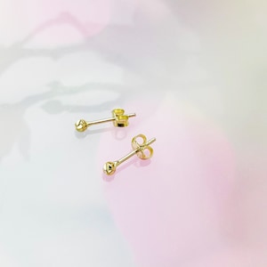 Earrings, ear studs, earrings, 585 14 KT yellow gold, pair