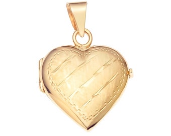 Women's Medallion Yellow Gold Gold Pendant Pendant Heart Photo Amulet Talisman