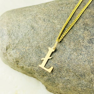 Carta colgante Ł Colgante colgante de oro de cadena 14KT oro amarillo