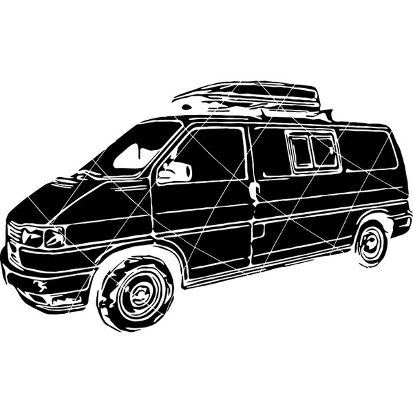 VW T4 BUS Bulli Camper traceur fichier svg silhouette