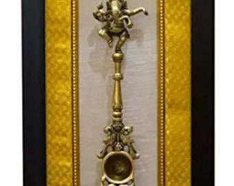 Decorative Brass Dancing Ganesha Spoon Wall Frame/Wall Hanging/Brass Ganesha Wall Hanging