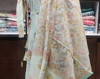 Elegant Handcrafted Women's Cotton Anarkali Dress