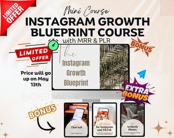Instagram Growth Blueprint Course with master resell rights & private label rights Instagram growth guide instagram growth bundle PLR