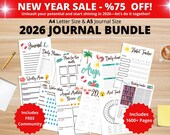 2026 Bullet Journal Bundle with Habit Trackers, Mood Trackers, Year in Pixels & Printable Templates 2026 Premade journal Printable Journal