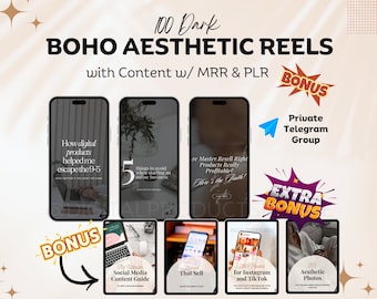 100 Boho Aesthetic Reels with Content w/ MRR & PLR instagram reels mrr instagram reels mrr reels instagram reels Templates To Resell DFY