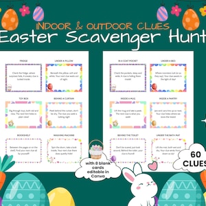 Easter Scavenger Hunt For Kids Treasure Easter Hunt Clues Indoor Outdoor Easter Game Easter Egg Hunt Kids Easter Activities Easter Egg Hunt