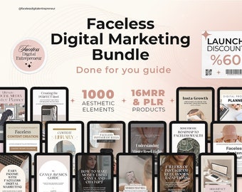 Faceless Digital Marketing Guide Bundle with Master Resell Rights Digital Marketing PLR Done For You Digital Marketing Guides with MRR DFY