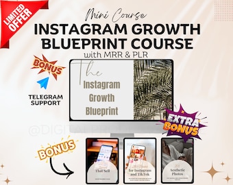 Instagram Growth Blueprint Course with master resell rights & private label rights Instagram growth guide instagram growth bundle PLR