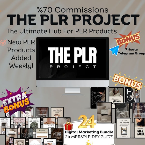 The PLR Project Hub for PLR Products Digital Marketing Done For You Products with Master Resell Rights Private Label Rights %70 commission