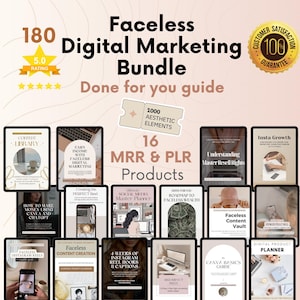 Faceless Digital Marketing Guide Bundle with Master Resell Rights Digital Marketing PLR Done For You Digital Marketing Guides with MRR DFY