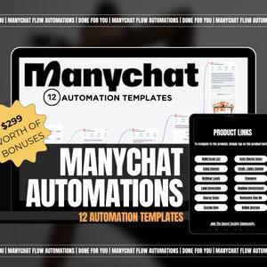 ManyChat Automation Templates MRR Chatbot Automation Master Resell Rights ManyChat Flow Automation Resell Manychat Automation Flows DFY PLR