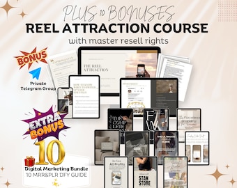 The Reel Attraction Course with Master Resell Rights Done For You Mini Instagram Course 10 Bonuses w/ MRR & Private Label Rights PLR