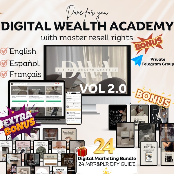 Digital Wealth Academy Curso de Marketing Digital Revender Guías de Marketing Digital con Derechos de Reventa y Ingresos pasivos ganancias