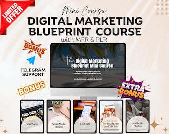 Digital Marketing Blueprint Mini Course with master resell rights & private label rights DFY Digital Marketing for beginners MRR course PLR