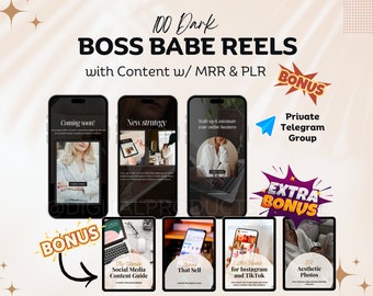 100 Dark Boss Babe Reels with Content w/ MRR & PLR instagram reels mrr instagram reels mrr reels instagram reels Templates To Resell DFY