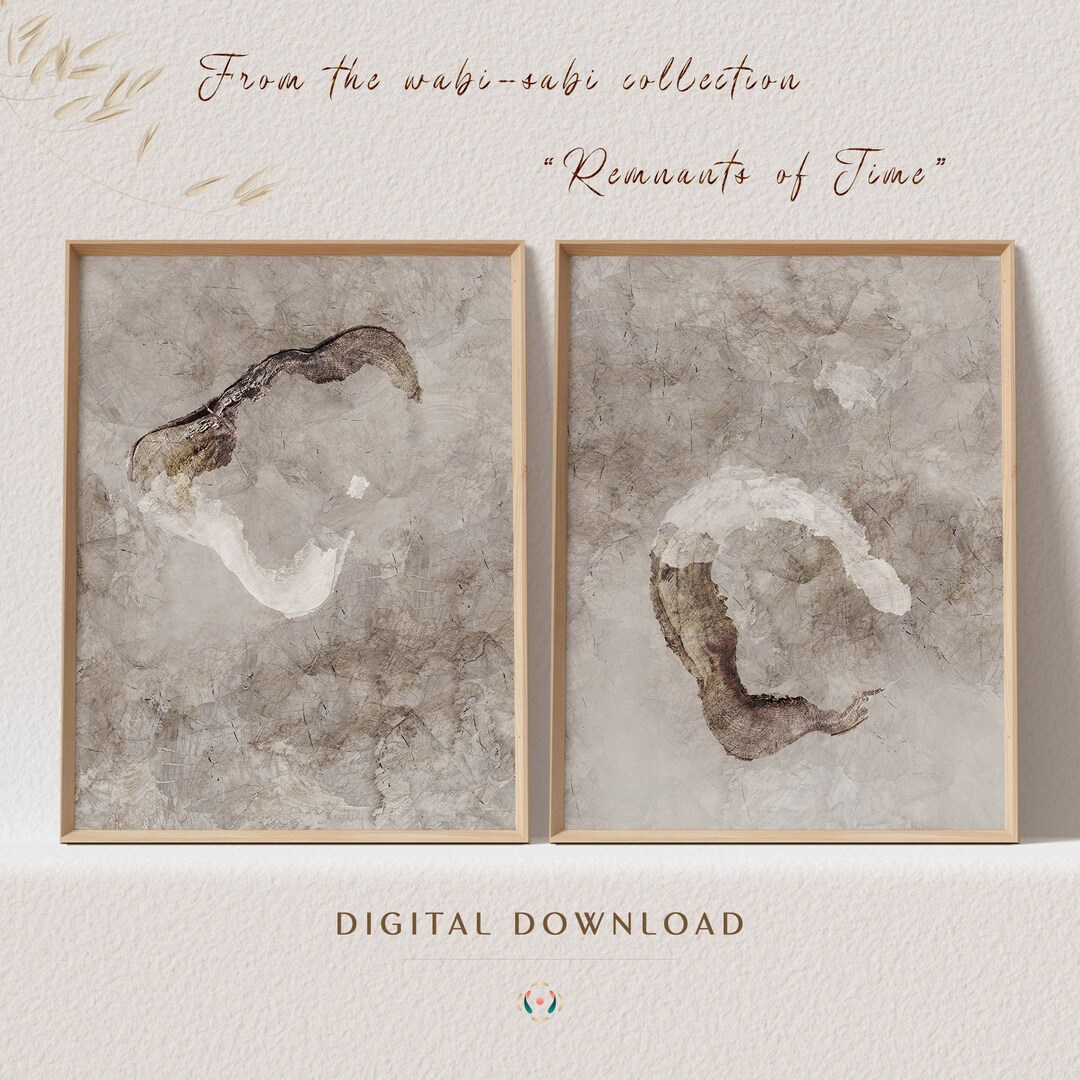 Incomplete: Earthy Wabi-sabi Wall Art Room Decor Neutral Therapy Office ...