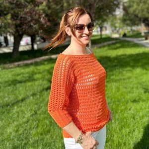 Handmade Blouse 100% Handmade Women Blouse Knitted blouse with holes that will suit you very cool zdjęcie 5