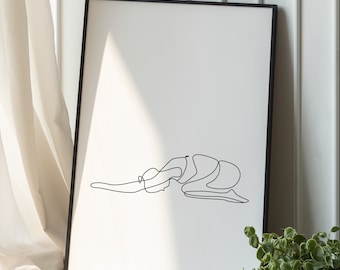 Minimalist Yoga Pose Line Art Print: Pilates Fitness (Digital Download)