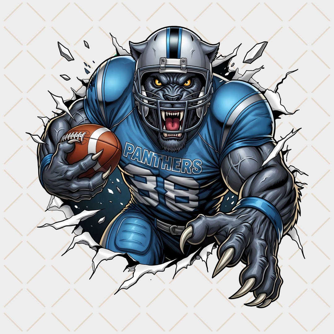 Fierce Panther Football Mascot PNG: Sports Team Sublimation (digital ...