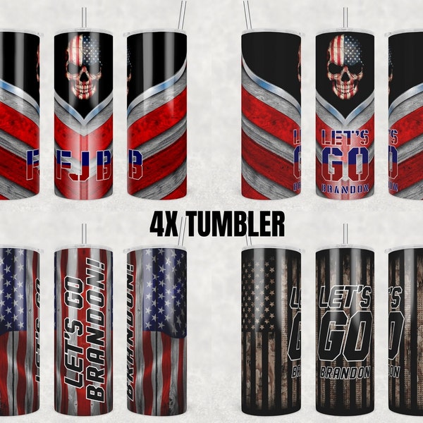 Let's Go Brandon Bundle Tumbler Png, Political Tumbler, 20 oz Skinny Tumbler Png,Skull tumbler, Fjb, Anti Biden Tumbler, Lets go brandon png