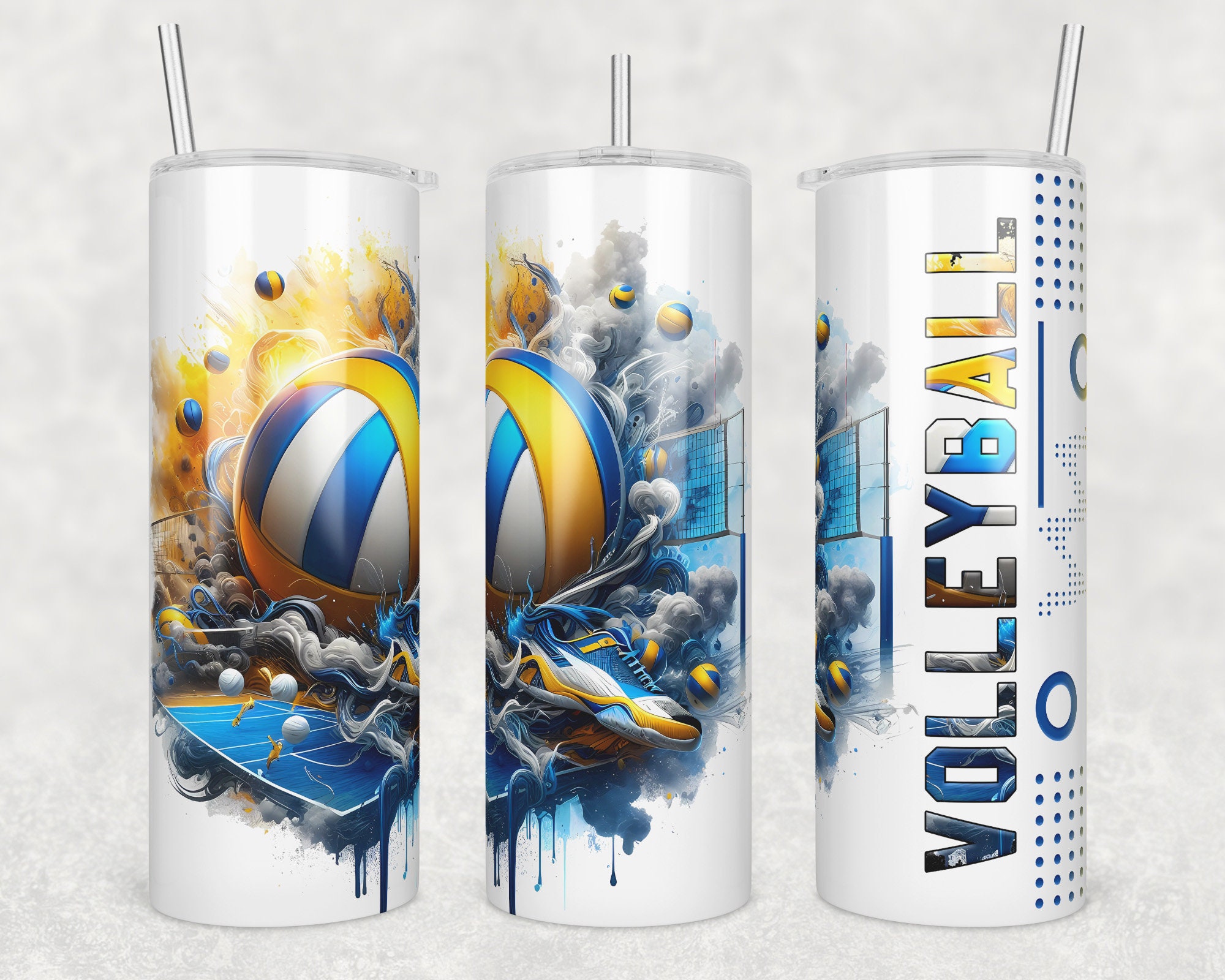 Volleyball Tumbler Png, Volleyball Court, Volleyball Ball, Shoes, Sublimation Tumbler Design, 20 oz Skinny, Original Designer