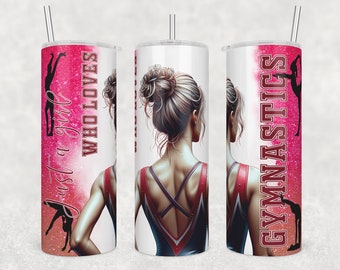 Gymnastics Tumbler PNG: Girl Gymnast Silhouette Design (Digital Download)