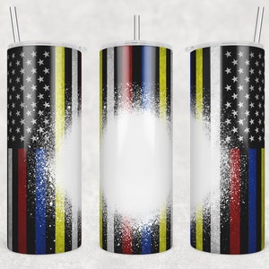 Grunge American Flag 20oz Tumbler PNG: Red, White, Gold (Digital Download)