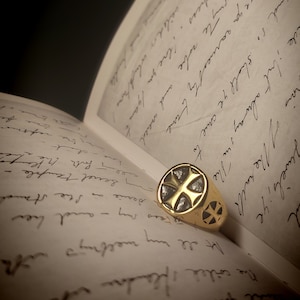 Thelemitischer Ring | Ring für den Priester der Gnostischen Messe | Ring für Eingeweihte | Tempelritter Kreuz Ring