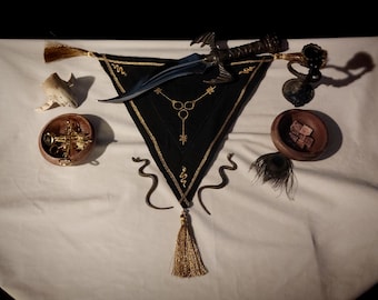 Hekate's Altar Cloth small size * Triple Goddess Altar Tool * Pagan Shrine * Witchcraft Altar Cloth