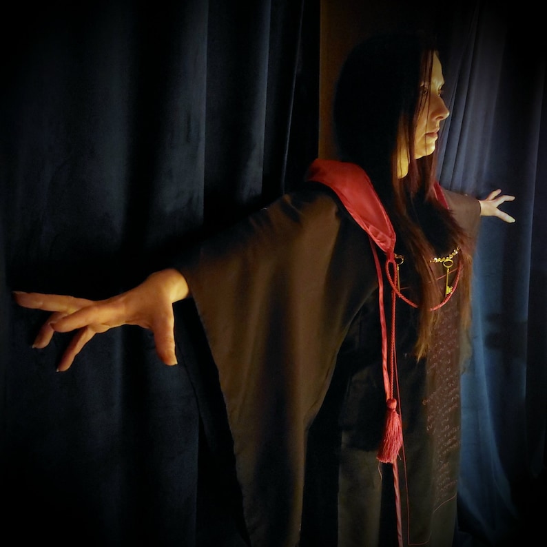 Hecate Robe, Hekate Ritual Robe, Black Tau Robe With Orarium ...