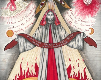 Icoon van de hiërofant – fine-artprint van de hiërofant * Hermetische gnostische kunst * Thelemisch occult symbolisme * limited edition