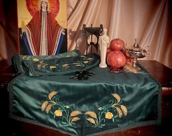 Altar Cloth of Persephone * Cloth for Pagan Altars * Persephone Greek Chthonian Goddess