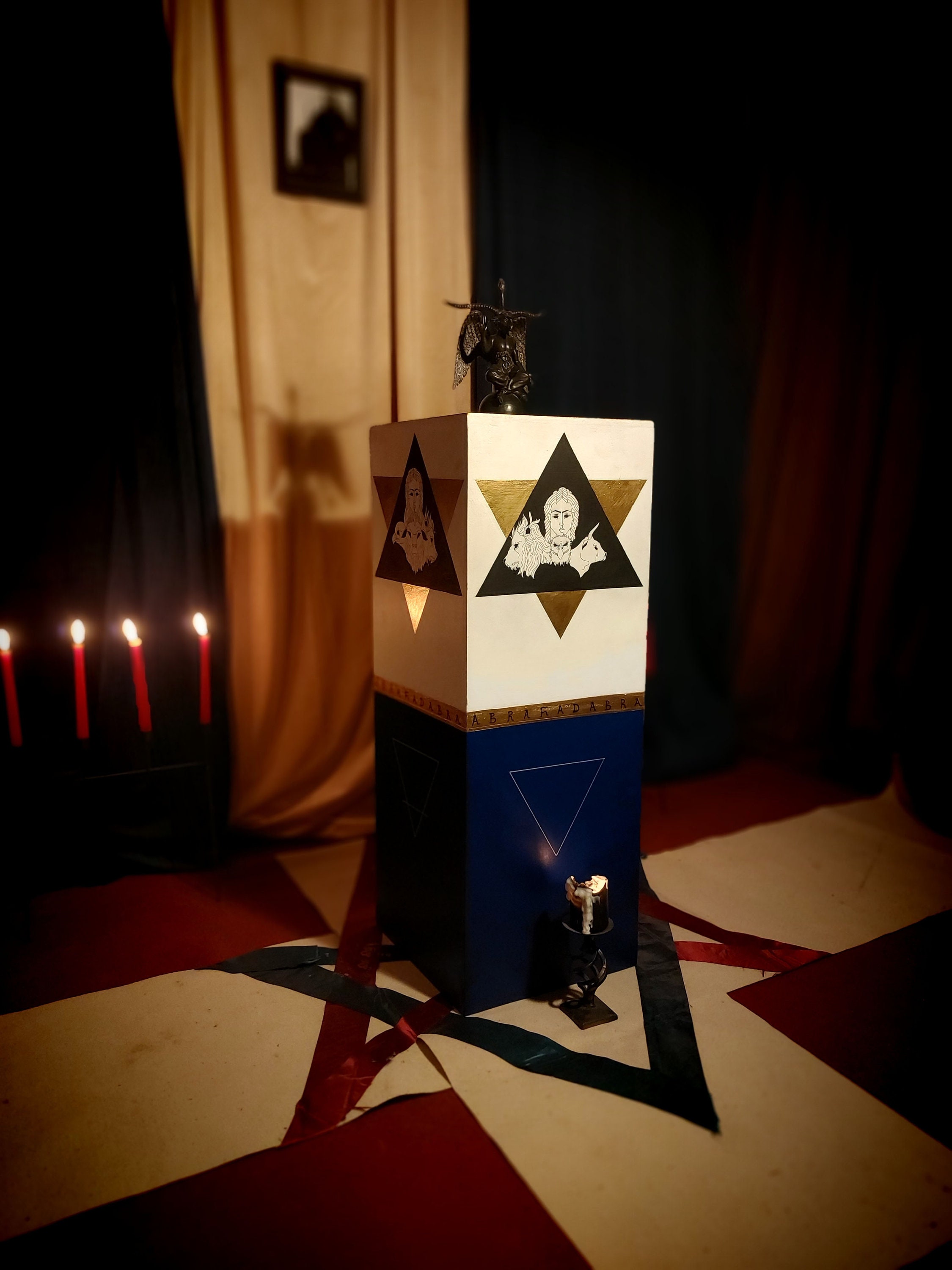 Thelemic Cubic Altar * Magic Altar * Handmade Wooden Altar for