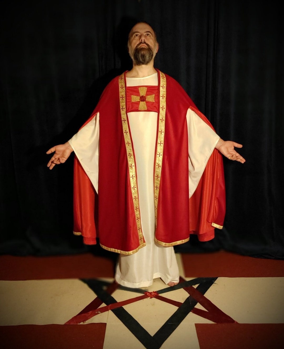 Priest Robe of the Gnostic Mass Priest Robe Scarlet and Gold - Etsy