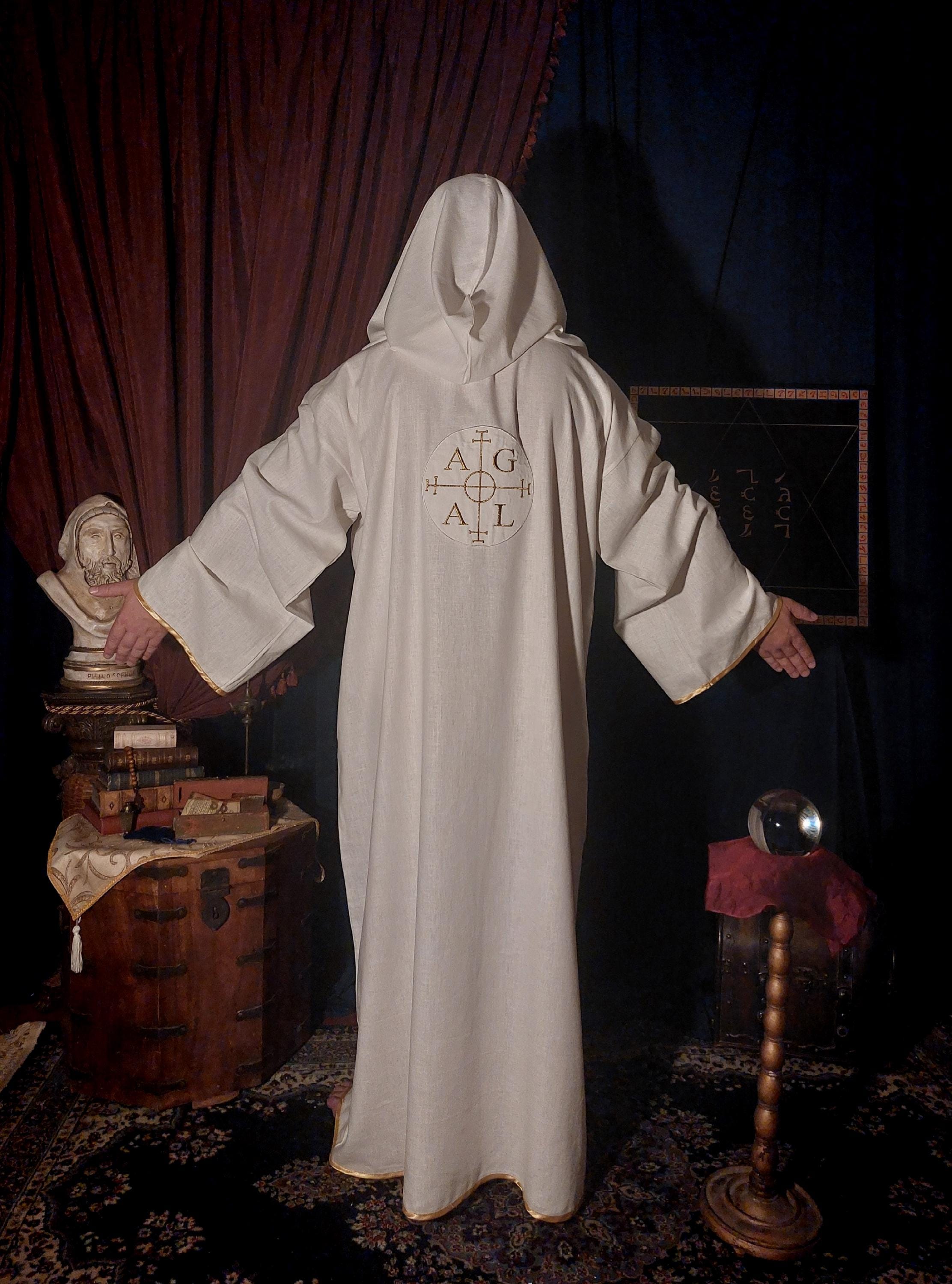 Angelic Robe Enochian Magic Robe - Custom Sized Handmade Ritual Hooded Robe With ...