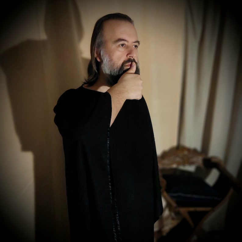Initiation Robe Black Robe, Magic Robe, Tau Robe, Ceremony Robe, Robe for Initiation ...