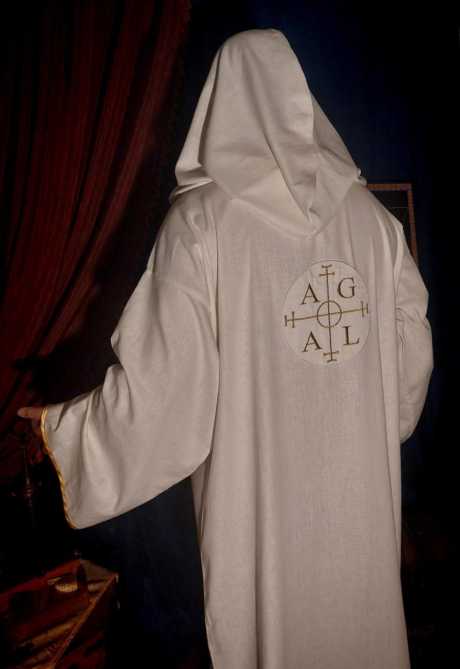 Magoc Robe Enochian Magic Robe - Custom Sized Handmade Ritual Hooded Robe With ...