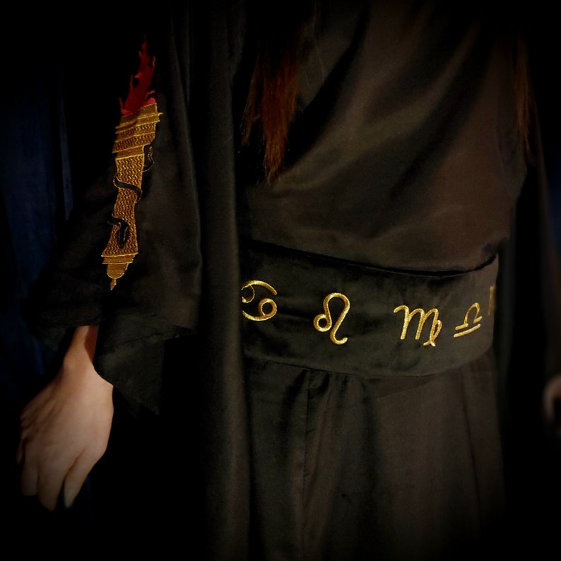 Toga hekate Toga ritual hekate Toga tau negra con cinturón Etsy España