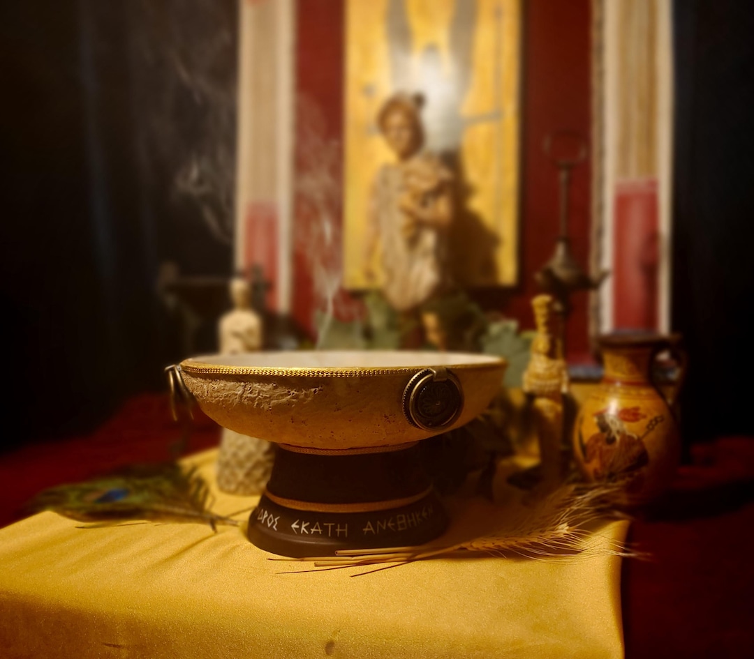 Handmade Ceramic Altar for Home Shrine – Greek Polytheist Ritual Altar ...