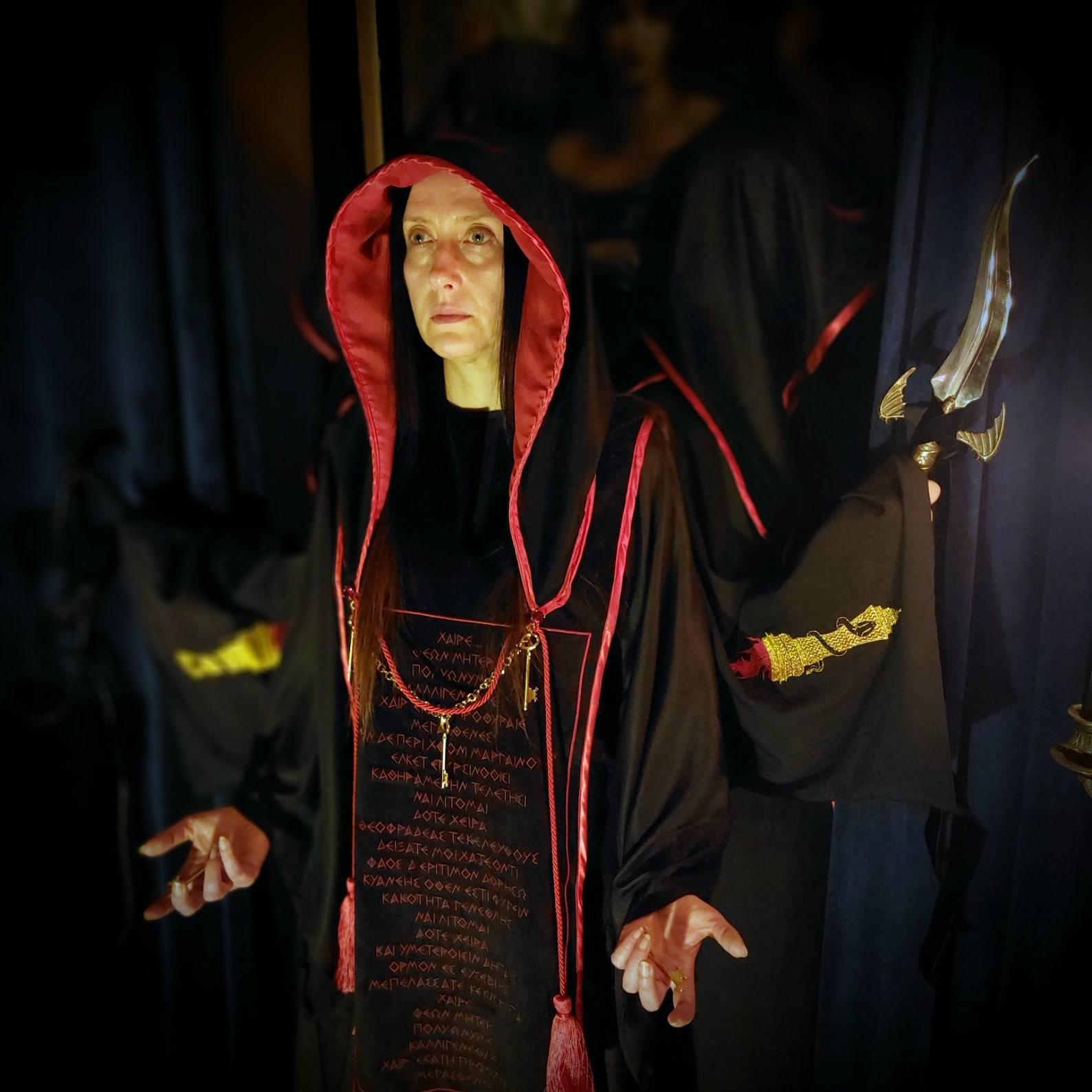 Hecate Robe Hekate Ritual Robe Black Tau Robe With Orarium Etsy UK