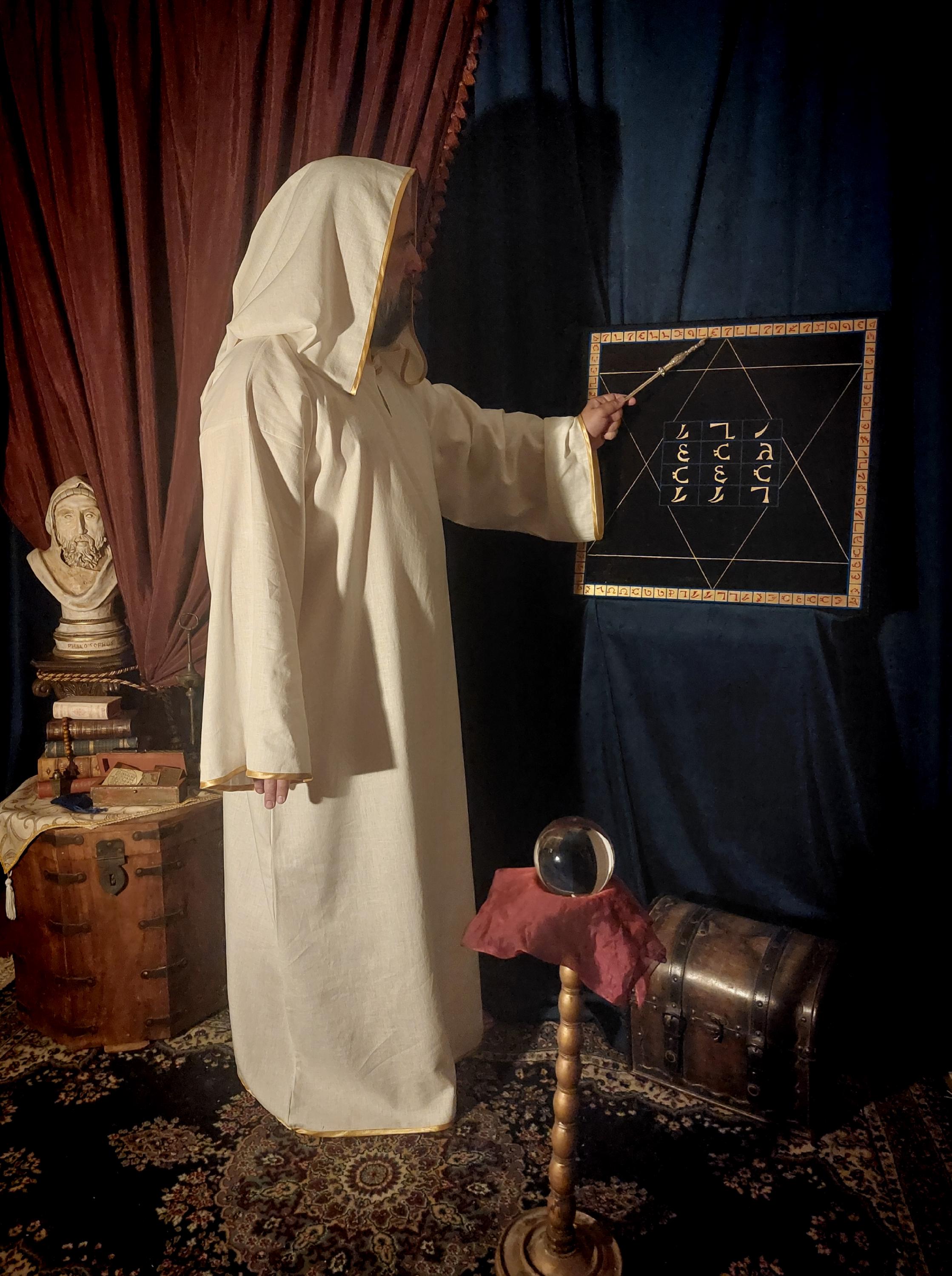 A Magic Robe Enochian Magic Robe - Custom Sized Handmade Ritual Hooded Robe With ...