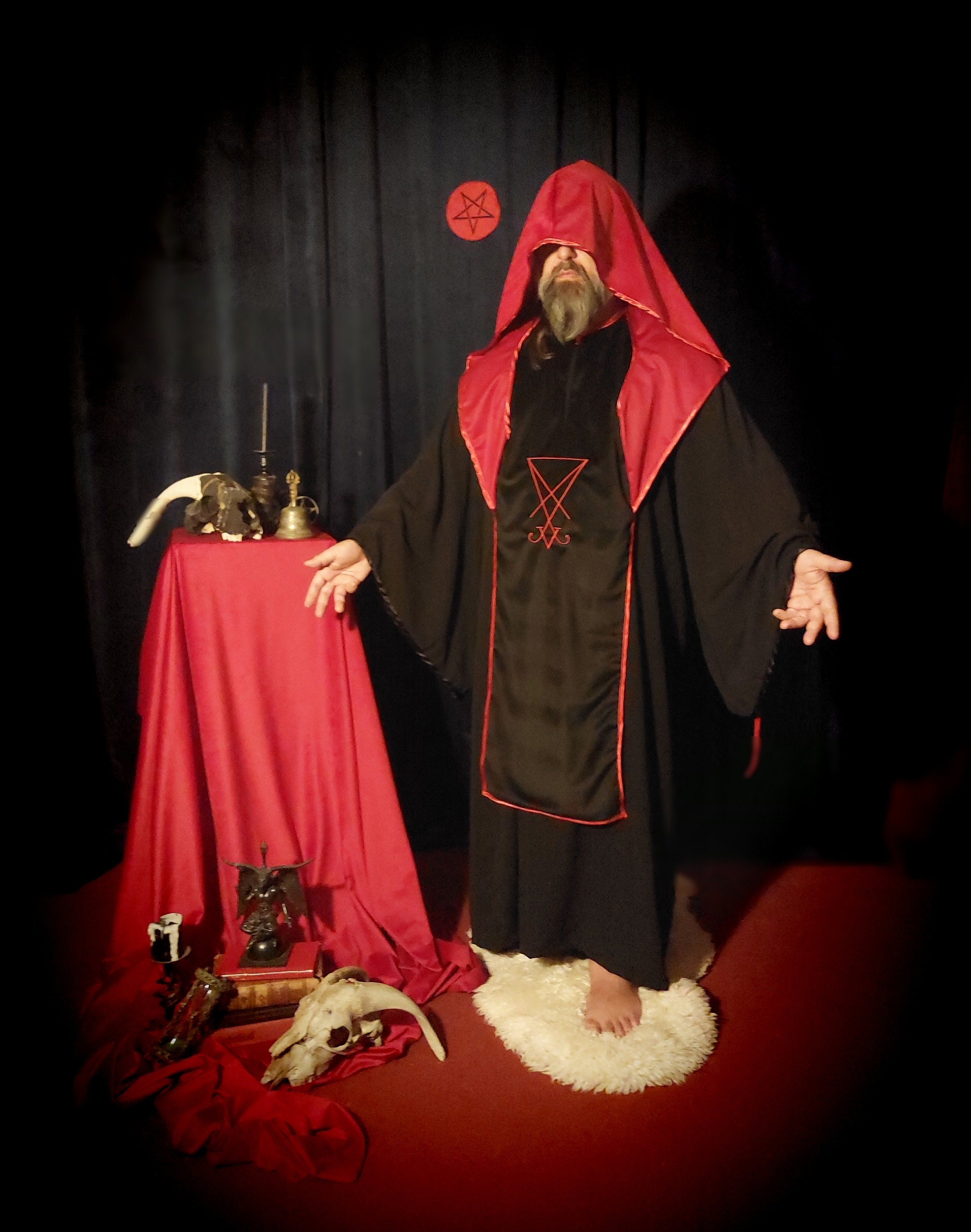 Chasuble of Lucifer * Lucifer's Phelonion * Robe of the Black Mass * Sigil of Lucifer from Grimorium Verum