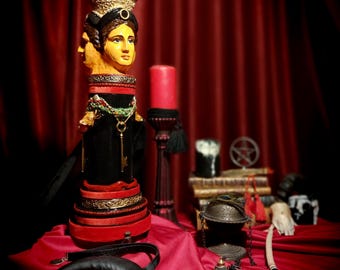 Ηand Painted Statue of Hecate | Hekate Incense Burner | Altar Ceremonial Tool | Goddess of Magic and Crossroads | Witchcraft | Neopaganism