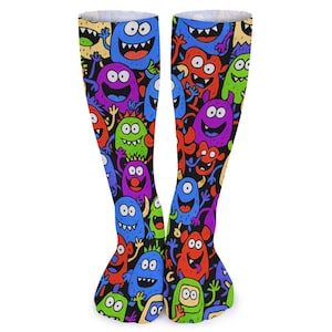 Calcetines de Monstruo Coloridos para Adultos – Calcetines de Tubo con Divertidos Dibujos Animados – Calcetines Unisex Hechos a Medida