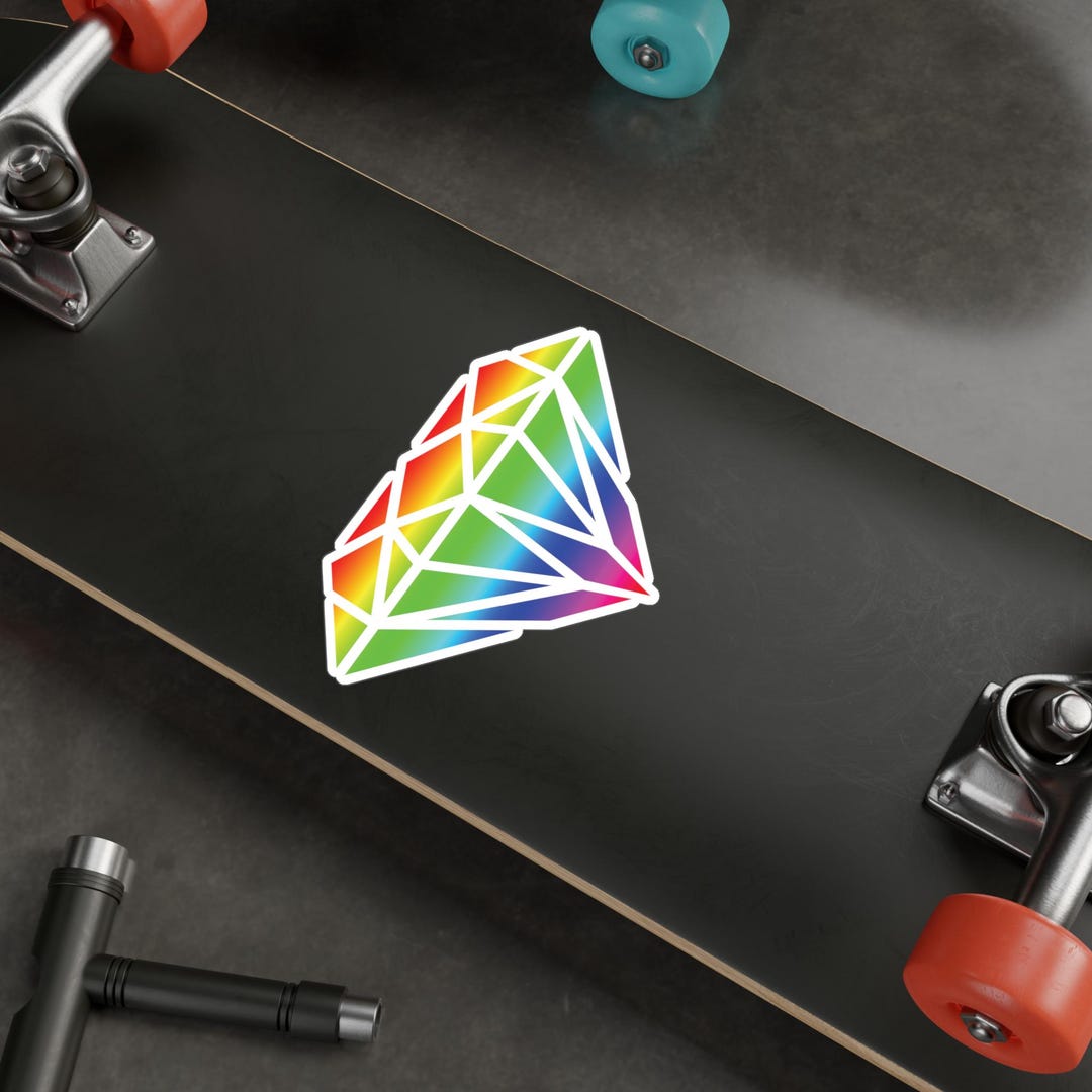 Rainbow Geometric Diamond Sticker: Pride Vinyl Decal - Etsy