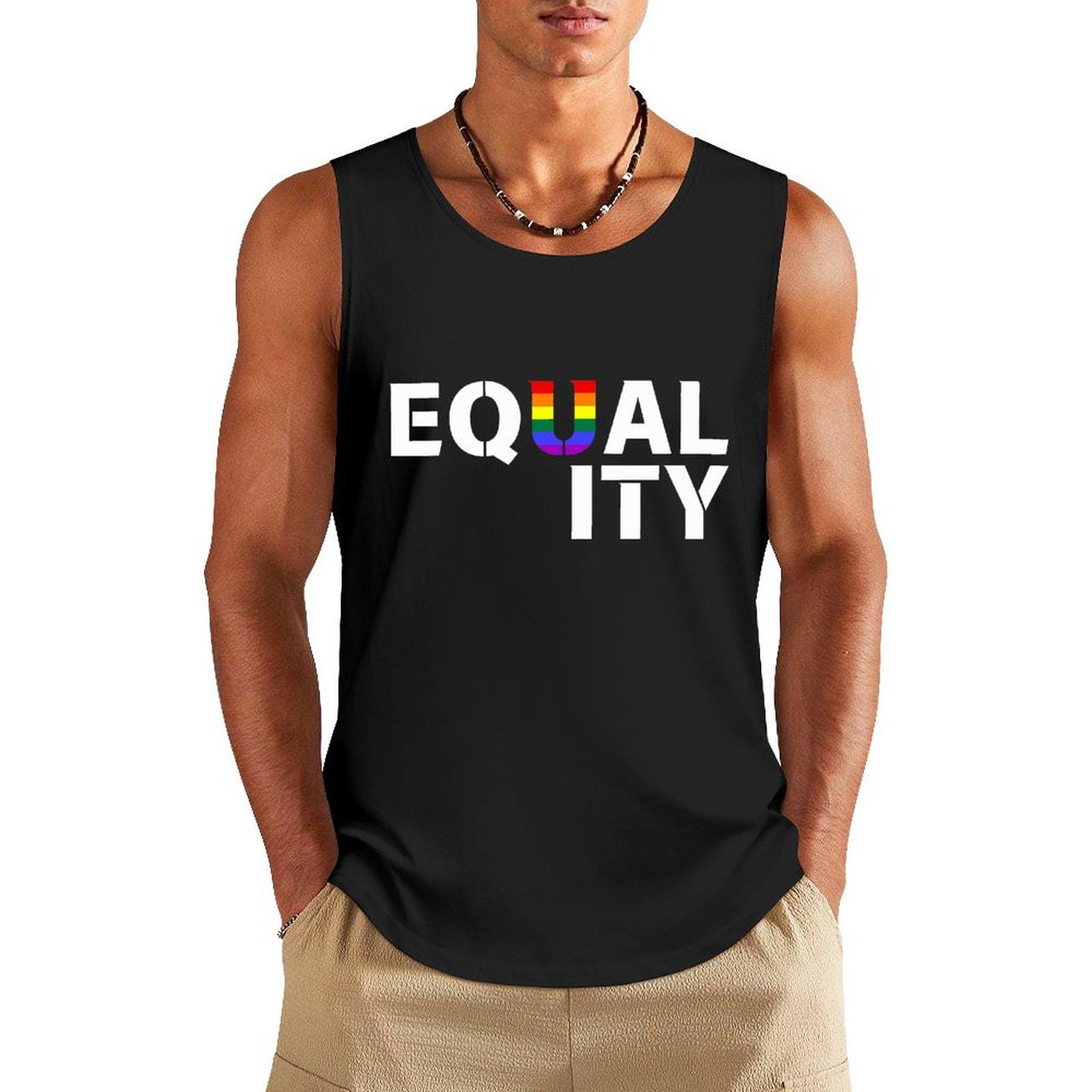Equality Pride Flag Tank Top | DTF Printed 160gsm Cotton Men’s Tank | LGBTQ+ Summer Apparel