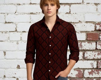 Royal Blue and Gold Diamonds All-over Print Men's Shirt - Etsy