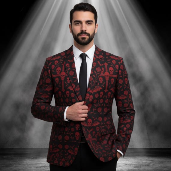 red and black dress jacket Xander Xiao Amsterdam Red Tuxedo Jacket (Separates) XL Slim