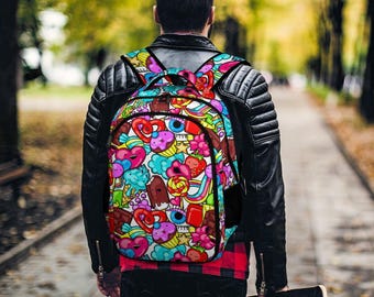 Colorful Donut Pattern Backpack Donut Backpack | Salty Blonde Beach Co | Vacation Backpack  main image 4