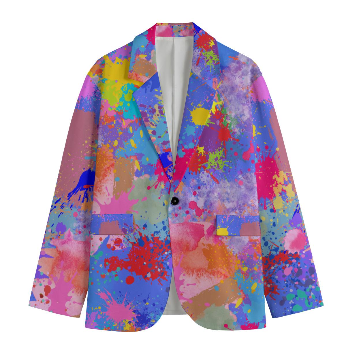 Color Splash Men's Cotton Blazer: Art-inspired Paint Splatter Jacket - Etsy